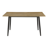 Tavolinë Loza pakoworld sonoma MDF me këmbë metalike të zeza 140x80x73cm