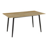 Tavolinë Loza pakoworld sonoma MDF me këmbë metalike të zeza 140x80x73cm