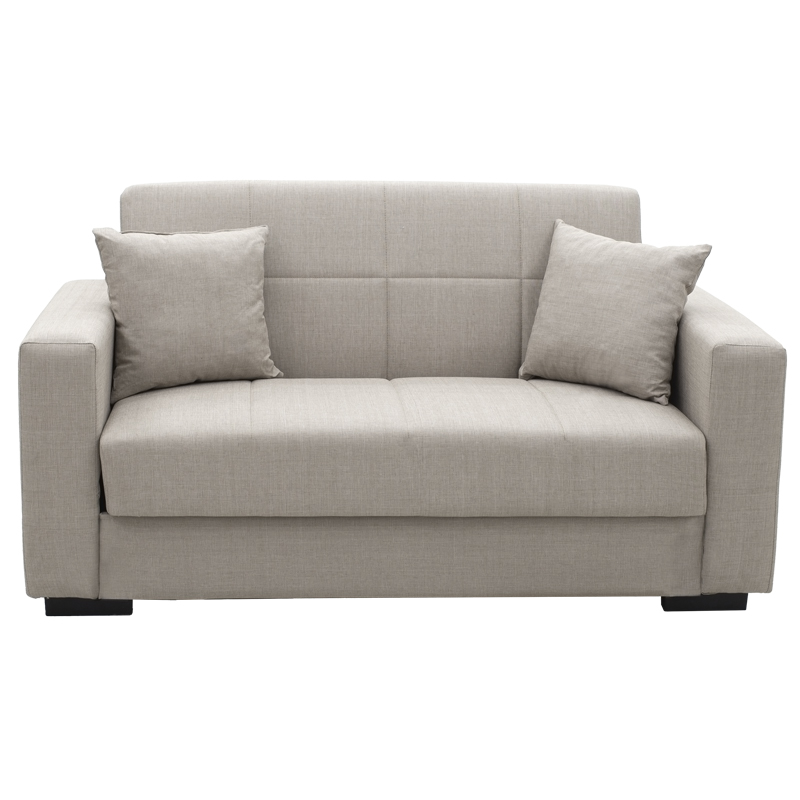 Divan-shtrat me magazinim dy-vendësh Vox pakoworld pëlhurë gri-bezhë 154x82x83cm
