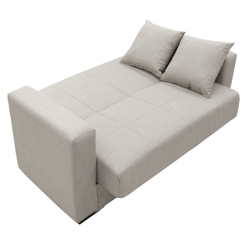 Divan-shtrat me magazinim dy-vendësh Vox pakoworld pëlhurë gri-bezhë 154x82x83cm