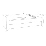 Divan-shtrat me magazinim dy-vendësh Vox pakoworld pëlhurë gri-bezhë 154x82x83cm