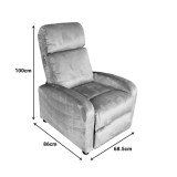 Fotel relaksi Norva pakoworld kadife në nuancë trëndafili të pluhurosur 68.5x86x100cm