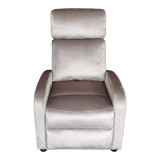 Fotel relaksi Norva pakoworld prej kadifeje në nuancë gri 68.5x86x100cm