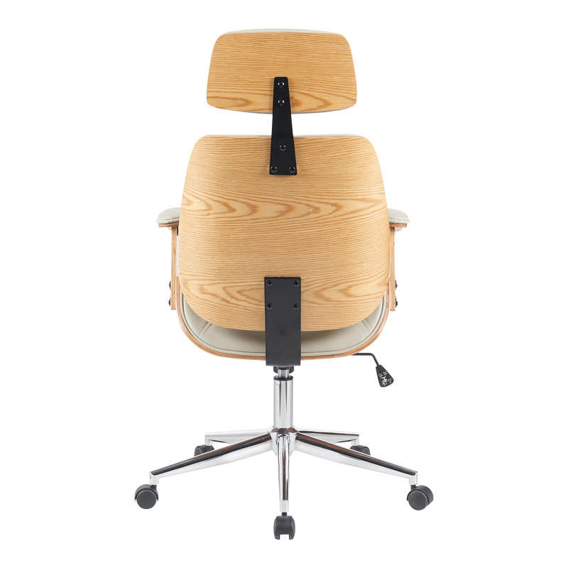 Karrige zyre drejtori Fetseno pakoworld pu bezhë-bazë kromi 53x56x113.5-123.5cm