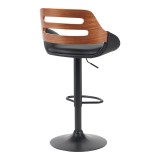 Fern pakoworld stol bari i palosshëm-rrotullues pu i zi- dru arre - metal i zi 52x48.5x87.5-110.5cm