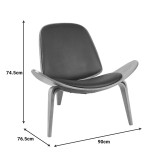 Fotel Vilma pakoworld PU e zezë-kompensatë arrë 90x76.5x74.5cm