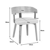 Fotel Anesy pakoworld metal-dru dhe pëlhurë në ngjyrë bezhë 53.5x51x72cm