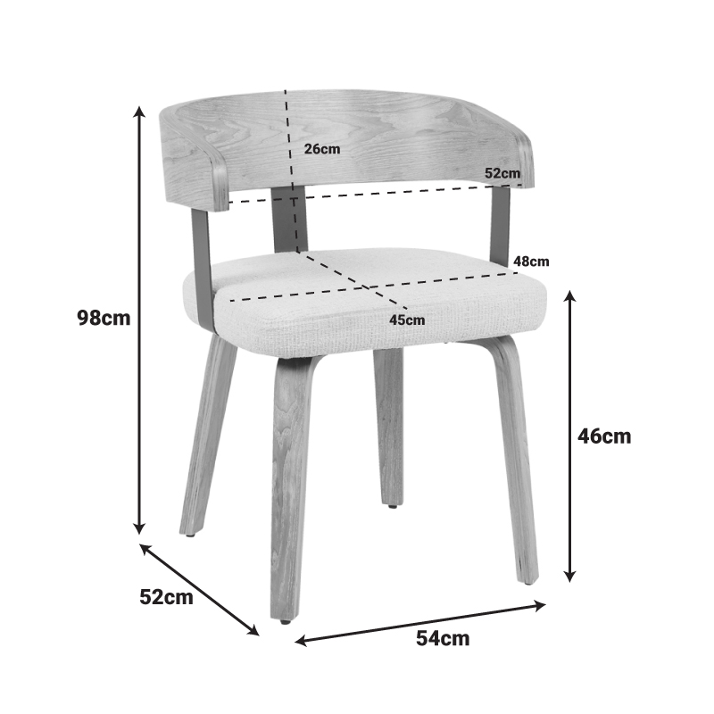 Fotel Anesy pakoworld metal-dru dhe pëlhurë në ngjyrë bezhë 53.5x51x72cm