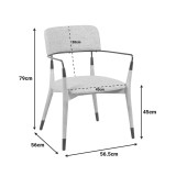 Fotel Sentana pakoworld metal-dru dhe pëlhurë bezhë-kafe 56.5x56x79cm