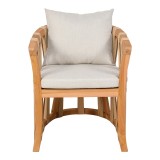 Fotel Morani pakoworld skelet druri tik dhe pëlhurë në nuancë natyrale 58x66x75cm