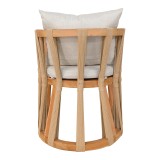 Fotel Morani pakoworld skelet druri tik dhe pëlhurë në nuancë natyrale 58x66x75cm