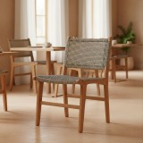 Karrige Darien pakoworld skelet druri tik në nuancë natyrale dhe litar pe krem-zi 52x62x86cm
