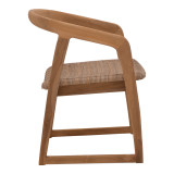 Fotel Somalia pakoworld skelet alumini me këmbë druri teak në nuancë natyrale dhe rregjistër PE kafe 57x62x80cm