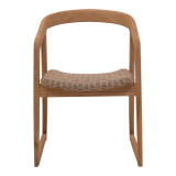 Fotel Somalia pakoworld skelet alumini me këmbë druri teak në nuancë natyrale dhe rregjistër PE kafe 57x62x80cm