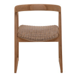 Fotel Somalia pakoworld skelet alumini me këmbë druri teak në nuancë natyrale dhe rregjistër PE kafe 57x62x80cm