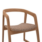 Fotel Somalia pakoworld skelet alumini me këmbë druri teak në nuancë natyrale dhe rregjistër PE kafe 57x62x80cm