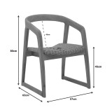 Fotel Somalia pakoworld skelet alumini me këmbë druri teak në nuancë natyrale dhe rregjistër PE kafe 57x62x80cm