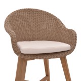 Fotel Solso pakoworld skelet alumini me dru këmbësh teak në nuancë natyrale dhe pe rattan 62x58x78cm