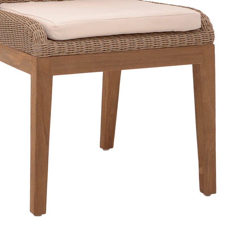 Karrige Swinton pakoworld skelet alumini dru tiku me këmbë në nuancë natyrale dhe rregullim PE 53x63x86cm