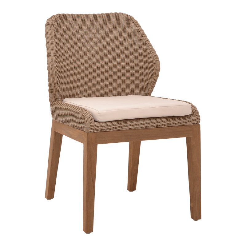 Karrige Swinton pakoworld skelet alumini dru tiku me këmbë në nuancë natyrale dhe rregullim PE 53x63x86cm