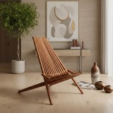 Chaise lounge e palosshme pakoworld dru tik natyral 65x90x87cm