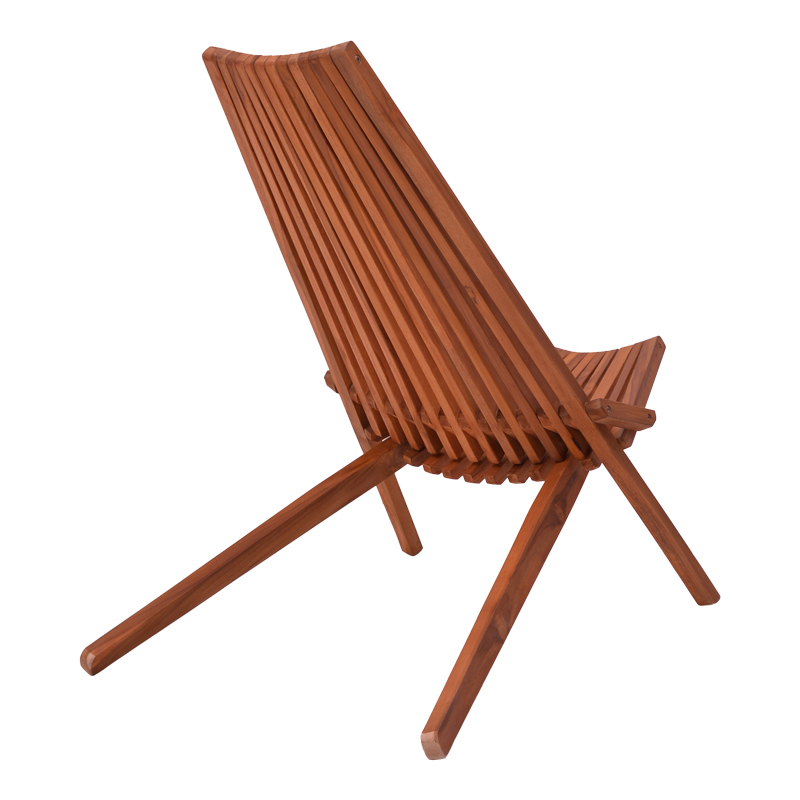 Chaise lounge e palosshme pakoworld dru tik natyral 65x90x87cm
