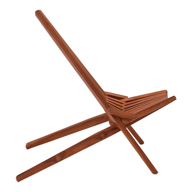 Chaise lounge e palosshme pakoworld dru tik natyral 65x90x87cm