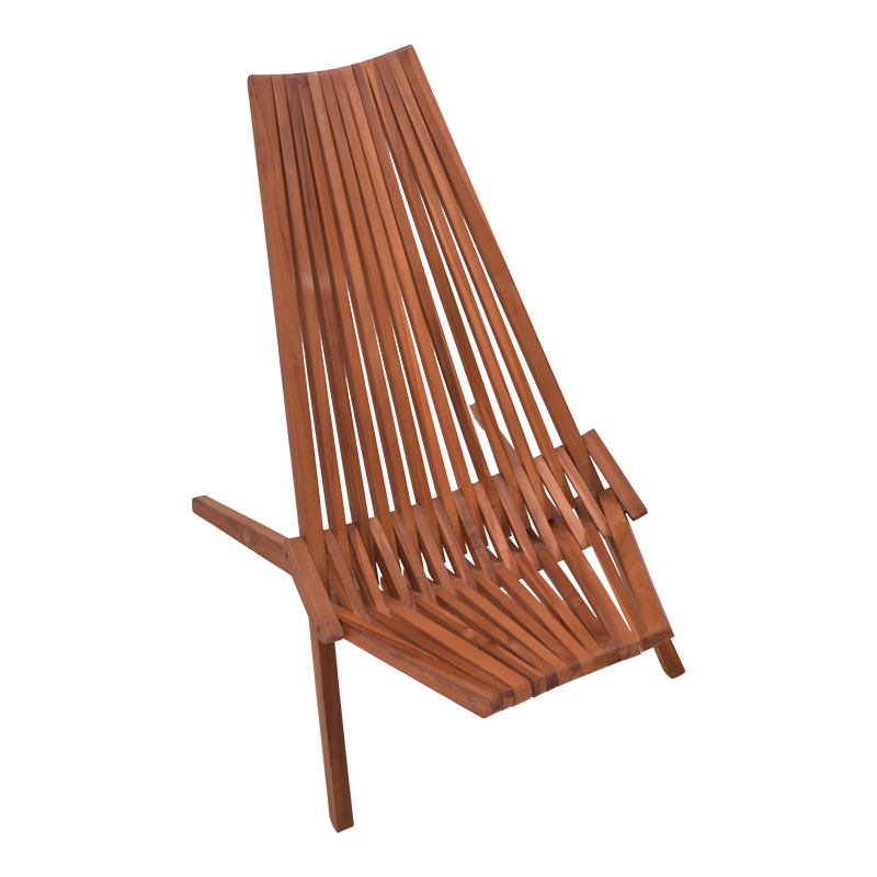 Chaise lounge e palosshme pakoworld dru tik natyral 65x90x87cm