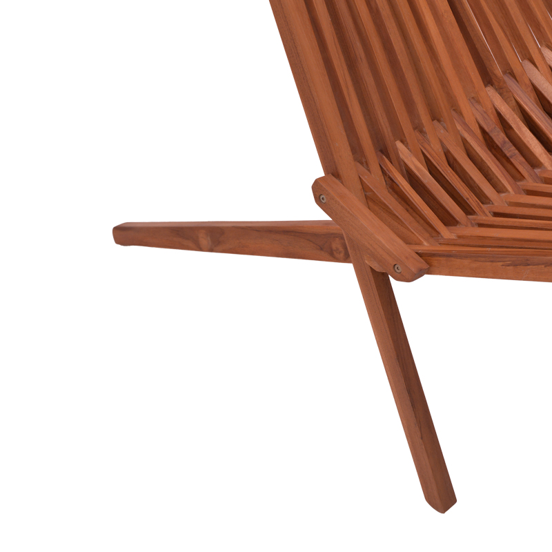 Chaise lounge e palosshme pakoworld dru tik natyral 65x90x87cm