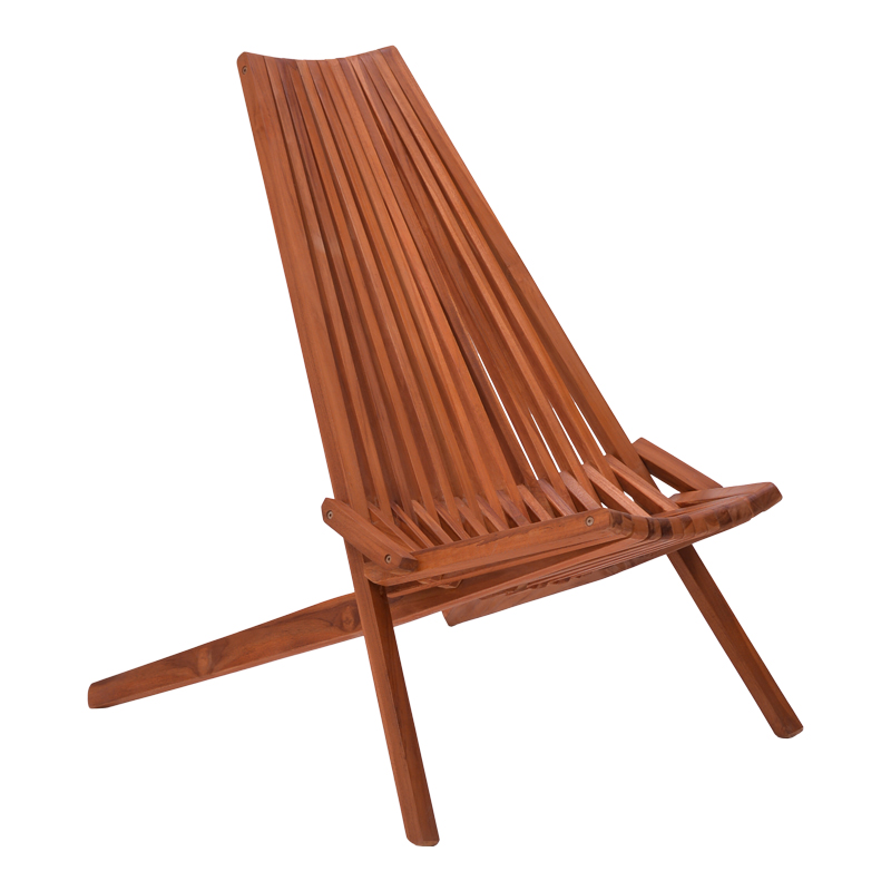 Chaise lounge e palosshme pakoworld dru tik natyral 65x90x87cm