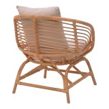 Fotel Caxen pakoworld rattan natyral-jastëk i bardhë 72x63x75cm
