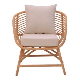 Fotel Caxen pakoworld rattan natyral-jastëk i bardhë 72x63x75cm
