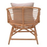 Fotel Caxen pakoworld rattan natyral-jastëk i bardhë 72x63x75cm