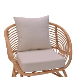 Fotel Caxen pakoworld rattan natyral-jastëk i bardhë 72x63x75cm