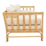 Divan Alessa pakoworld rattan natyral-pëlhurë e bardhë me jastëkë 200x100x76cm