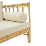 Divan Alessa pakoworld rattan natyral-pëlhurë e bardhë me jastëkë 200x100x76cm
