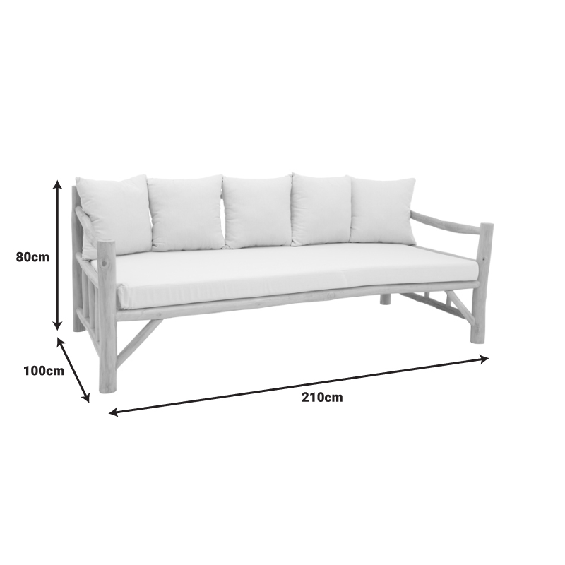 Divan Roziana pakoworld dru druri natyral tik 210x100x80cm