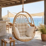 Varëse lëkundëse Jorg pakoworld rattan natyral-jastëk krem 80x59x105cm