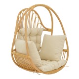 Varëse lëkundëse Jorg pakoworld rattan natyral-jastëk krem 80x59x105cm