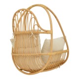 Varëse lëkundëse Jorg pakoworld rattan natyral-jastëk krem 80x59x105cm
