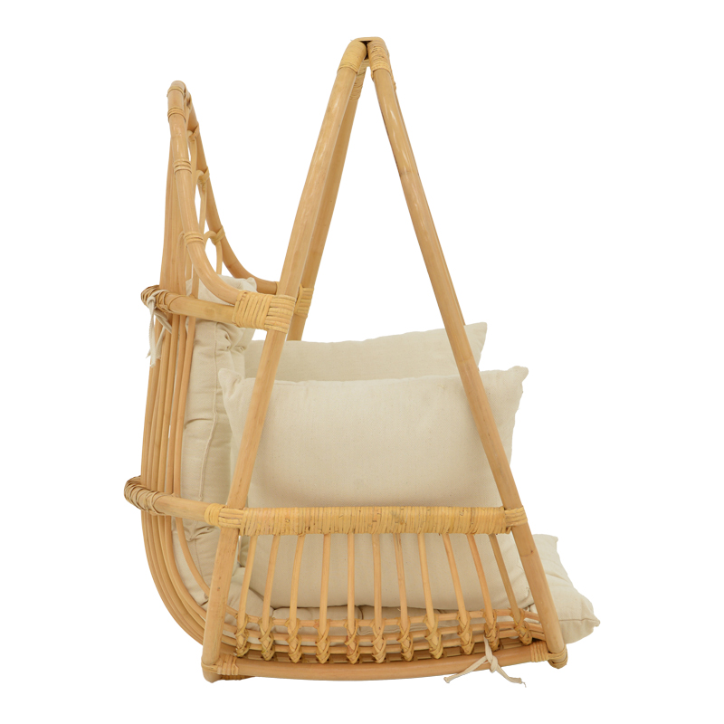 Varëse lëkundëse Jorg pakoworld rattan natyral-jastëk krem 80x59x105cm