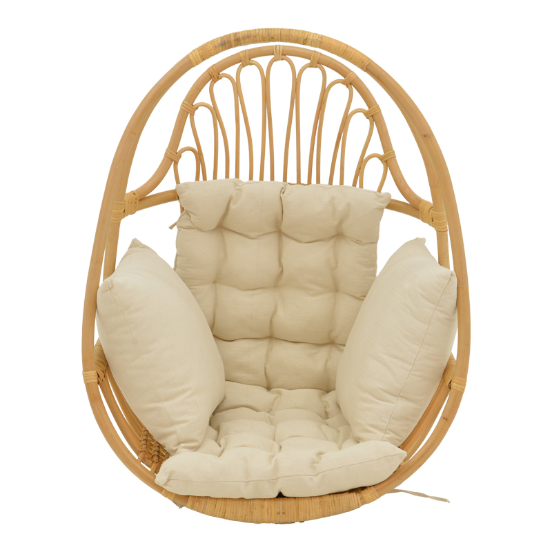 Varëse lëkundëse Jorg pakoworld rattan natyral-jastëk krem 80x59x105cm