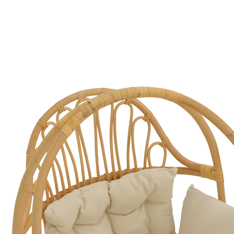 Varëse lëkundëse Jorg pakoworld rattan natyral-jastëk krem 80x59x105cm