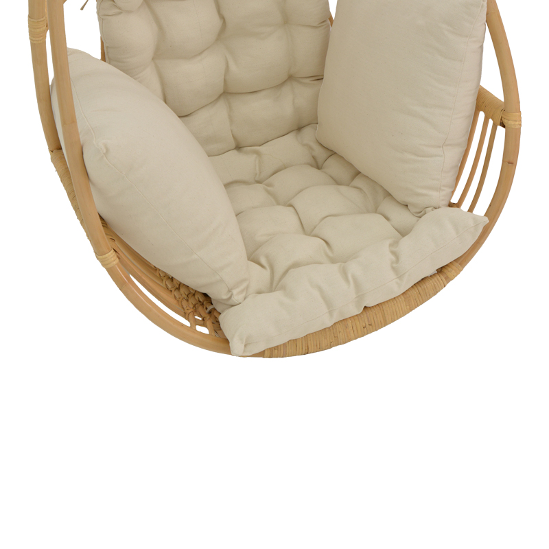 Varëse lëkundëse Jorg pakoworld rattan natyral-jastëk krem 80x59x105cm