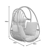 Varëse lëkundëse Jorg pakoworld rattan natyral-jastëk krem 80x59x105cm