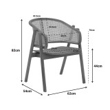 Fotel Anlene pakoworld dru tik natyral rattan natyral 62x54x82cm