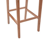 Stol bar me lartësi mesatare Sponze pakoworld skelet druri tik me ngjyrë natyrale dhe rattan natyral 40x47x89cm