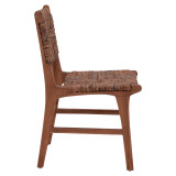Karrige Refane pakoworld dru tik me ngjyrë natyrale dhe kashtë 50x58x85cm