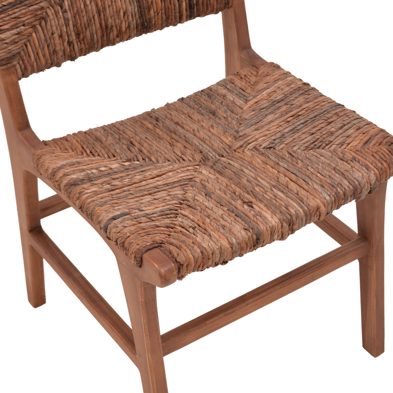 Karrige Refane pakoworld dru tik me ngjyrë natyrale dhe kashtë 50x58x85cm