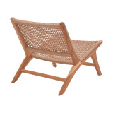 Fotel Beatrice pakoworld skelet druri teak dhe litar pe në ngjyrë natyrale 65x78x68cm